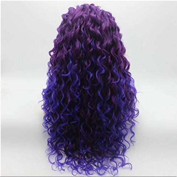 ?26” PURPLE 2 TONE CURLY LACE FRONT WIG? *NWT*